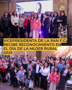 VICEPRESIDENTA DE LA RAN F.G. RECIBE RECONOCIMIENTO EN EL DÍA DE LA MUJER RURAL 2025